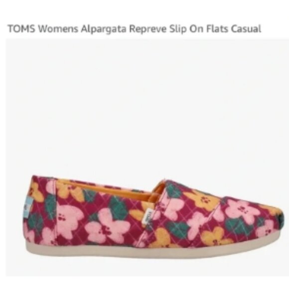 TOMS Alpargata Fuchsia Blooms Quilted Slip On Shoes 10 BNWT 🆕📦⌚🏃🏻💨⚡🚚 - Picture 3 of 15